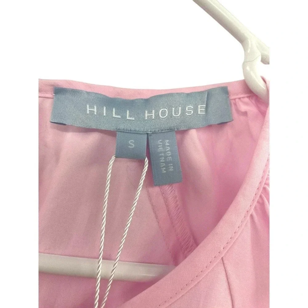 Hill House The Francesca Top Peplum Puff Sleeve Ballerina Pink Size Small NWT